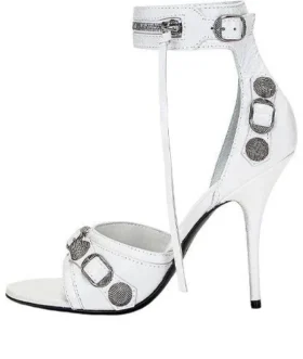 Sandály Cagole 110 mm „White Arena Lambskin“ 743057WAD4E9081