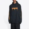 SBalenciaga Mikiny s kapucí Metallica Oversized Fit „Black Orange“ 697879TMV891055