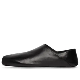 Slip-ony s čtvercovou špičkou z měkké telecí kůže „Black“ 702072WBDH11000