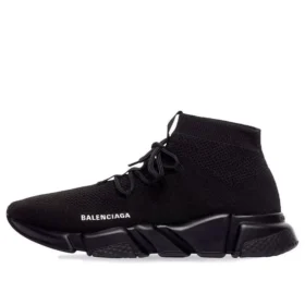 Speed Lace Up Sneakers „Černý recyklovaný úplet a černá podrážka“ 587289W2DB11013