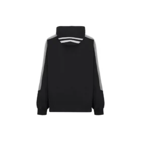 Sportovní mikina s kapucí a pruhovanými rukávy, oversized střih „Black White“ 704023TMVG23869