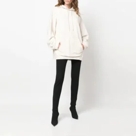 Sportovní oversized mikina s kapucí se stahovací šňůrkou „White“ 600583TLVA19080