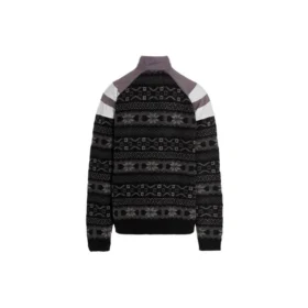 Sportovní svetr B Half Zip Track Mix z žakárového úpletu „Black Grey“ 675289T16171240