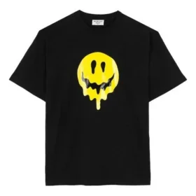 SS21 Drip Peace tričko s potiskem, volný střih, černé 641655TKVA11012