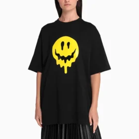 SS21 Drip Peace tričko s potiskem, volný střih, černé 641655TKVA11012