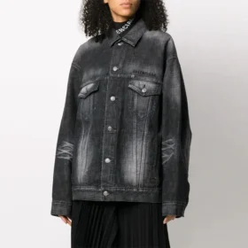SS21 Logo Casual jednobarevná bunda s dlouhými rukávy, černá 620746TIW435720