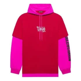 SS21 mikina s kapucí a prošíváním, dlouhé rukávy, unisex, růžová, červená 657037TKV826295