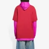 SS21 mikina s kapucí a prošíváním, dlouhé rukávy, unisex, růžová, červená 657037TKV826295
