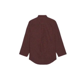 SS21 Oversize kostkovaná košile s dlouhými rukávy, hnědá 658806TKM366100