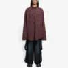 SS21 Oversize kostkovaná košile s dlouhými rukávy, hnědá 658806TKM366100