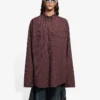 SS21 Oversize kostkovaná košile s dlouhými rukávy, hnědá 658806TKM366100