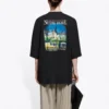 SS21 Retro tričko s krátkým rukávem, unisex, černé, s velkým potiskem, 641614TJVH61000