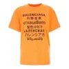 SS21 s potiskem písmen, kulatý výstřih, oranžová 612965TJVI37513