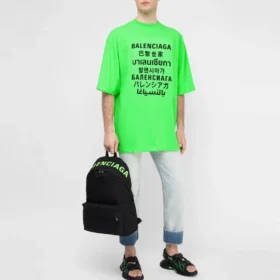 SS21 s potiskem slov, krátký rukáv, unisex, zelená 641614TJVI34162
