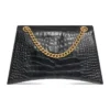 Středně velká kabelka Crush Crocodile s řetízky „Black“ 716393210IX1000