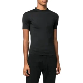 Super těsné lesklé přiléhavé Tričko „Black“ 720458TNVI21000