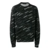 Svetr s žakárovým logem a kulatým výstřihem „Black“ 555381T15241070
