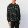 Svetr s žakárovým logem a kulatým výstřihem „Black“ 555381T15241070