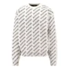 Svetr s celoplošným logem „White Black“ 736247T32339054