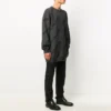 Svetr s intarzovaným pleteným logem „Grey“ 625970T31781262