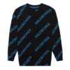 Svetr s kulatým výstřihem a celoplošným logem „Black Blue“ 625970T31781165