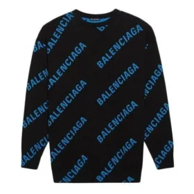 Svetr s kulatým výstřihem a celoplošným logem „Black Blue“ 625970T31781165