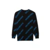 Svetr s kulatým výstřihem a celoplošným logem „Black Blue“ 625970T31781165