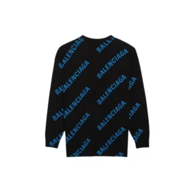 Svetr s kulatým výstřihem a celoplošným logem „Black Blue“ 625970T31781165