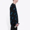Svetr s kulatým výstřihem a celoplošným logem „Black Blue“ 625970T31781165