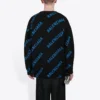 Svetr s kulatým výstřihem a celoplošným logem „Black Blue“ 625970T31781165