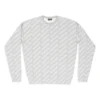 Svetr s kulatým výstřihem a celoplošným logem „Light Grey White“ 702952T32331461