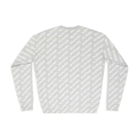 Svetr s kulatým výstřihem a celoplošným logem „Light Grey White“ 702952T32331461