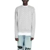 Svetr s kulatým výstřihem a celoplošným logem „Light Grey White“ 702952T32331461