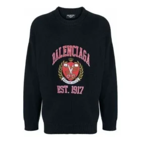 Svetr s kulatým výstřihem a logem Est. 1917 „černý“ 675267T32178065