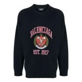 Svetr s kulatým výstřihem a logem univerzity „Est. 1917“ „černý“ 675267T32171000