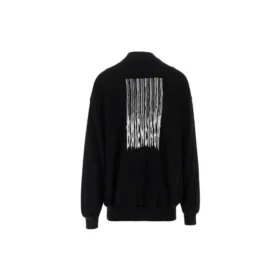 Svetr s kulatým výstřihem a čárovým kódem „Black“ 652981TKVE61070