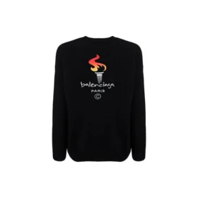 Svetr s kulatým výstřihem k olympijským hrám v Paříži „Black“ 621032T41041070