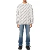Svetr s logem po celé ploše a kulatým výstřihem „White Black“ 702952T32339054