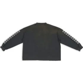 Svetr s výšivkou BB na rukávu a kulatým výstřihem „Washed Black White“ 699191TMVG79034