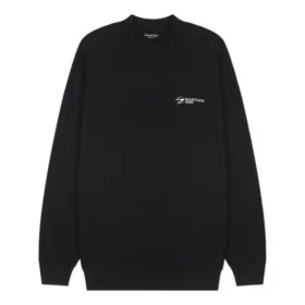 Svetr s vyšívaným logem, střední střih „Black“ 652981TKV871070
