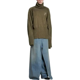 Svetr z recyklovaných ponožek „Dark Green“ 768686T71932525