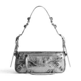 Taška přes rameno Le Cagole Xs Metallized „Silver“ 7716700GT3Y8103