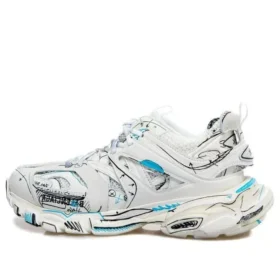 Tenisky Track 1.0 „White Blue Mesh and Nylon Graffiti“ 542023W3SRA9014