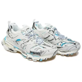 Tenisky Track 1.0 „White Blue Mesh and Nylon Graffiti“ 542023W3SRA9014