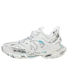 Tenisky Track 1.0 „White Blue Mesh and Nylon Graffiti“ 542436W3SRA9014