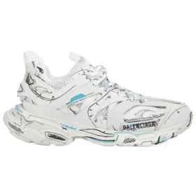 Tenisky Track 1.0 „White Blue Mesh and Nylon Graffiti“ 542436W3SRA9014