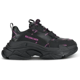 Tenisky Triple S „All Over Logo – Black Pink“ 524039W2FA11050