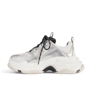 Tenisky Triple S „Černá, bílá a stříbrná, dvojitá pěna a síťovina“ 536737W2FWM8191