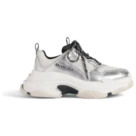 Tenisky Triple S „Černá, bílá a stříbrná, dvojitá pěna a síťovina“ 536737W2FWM8191