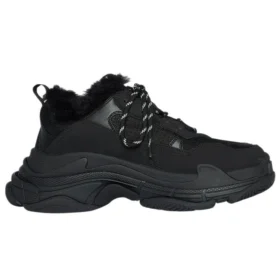 Tenisky Triple S „Faux Fur Black“ 668563W3CQ51000